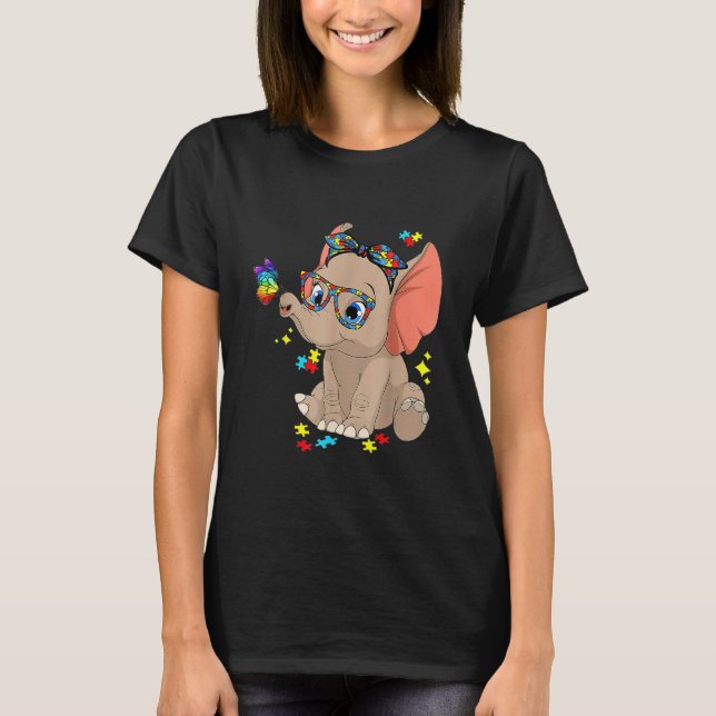 Camiseta Autismo Elephant Glasses Conciencia Mamá Hijos Aut (Anverso)