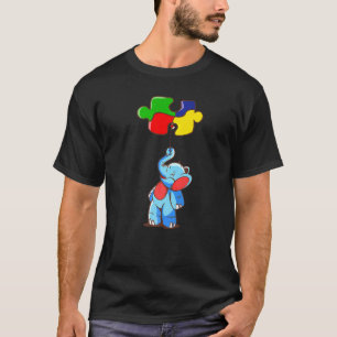 Camiseta Autismo Elephant Puzzle Piece Conciencia del Coraz