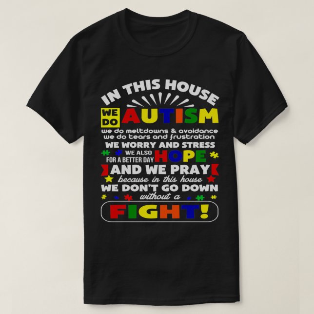Camiseta Autismo en esta casa no bajamos sin Wi-Fi (Diseño del anverso)