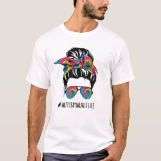 Camiseta Autismo en la vida desordenado Bun Tie Dye Día de