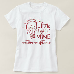 Camiseta Autismo esta pequeña luz mía rojo