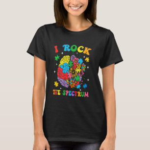 Camiseta Autismo Floral Cerebro I Rock La Conciencia Del Es