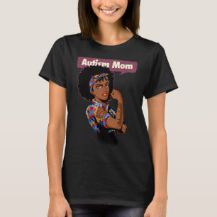 Camiseta Autismo fuerte para la madre conciencia afro madre