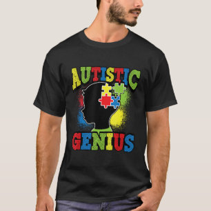 Camiseta Autismo-Genio Concienciación sobre el Autismo Para