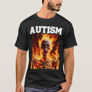 Camiseta Autismo Gracioso Cringe El Skeleton Duro Meme Flam