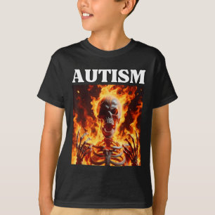 Camiseta Autismo Gracioso Rompecabezas dureza Skeleton Meme