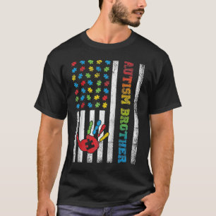 Camiseta Autismo Hermano Bandera Estadounidense Autismo Sen