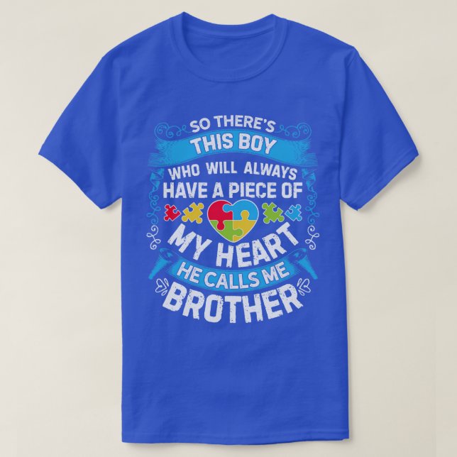 Camiseta Autismo Hermano para Hombres Mujeres Niños Chicas  (Diseño del anverso)
