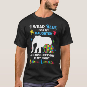 Camiseta Autismo Hija Mamá Papá , Alegre Rompecabezas Autis