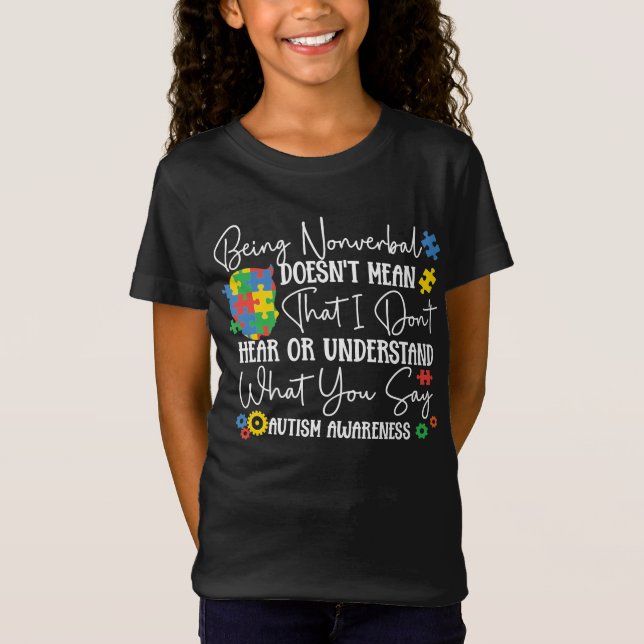 Camiseta Autismo hijo hija no verbal no significa (Anverso)