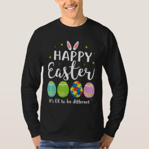 Camiseta Autismo Huevo de Pascua Conejito Rompecabezas Niño