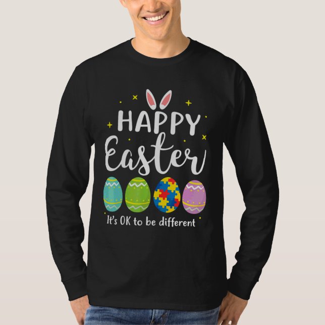 Camiseta Autismo Huevo de Pascua Conejito Rompecabezas Niño (Anverso)