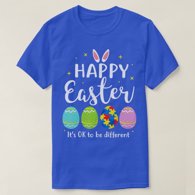 Camiseta Autismo Huevo de Pascua Rompecabezas Conciencia Ni (Diseño del anverso)