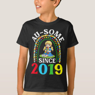 Camiseta Autismo Impresionante Ausome Desde 2019 Conciencia