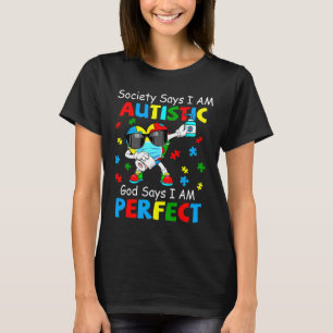 Camiseta Autismo La Sociedad Dabbing Dice Que Soy Dios Auti