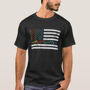Camiseta Autismo latido de la bandera estadounidense autism