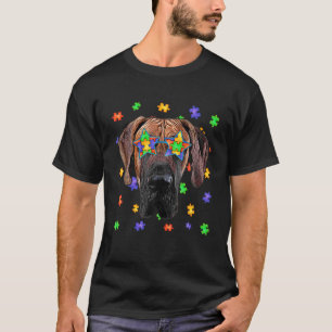 Camiseta Autismo lindo Perro Dane Puzzle Gafas de sol Masco