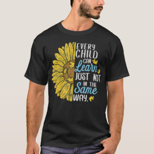 Camiseta Autismo Maestra De Educación Especial Sunflower Te