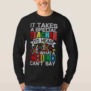 Camiseta Autismo Maestra Rompecabezas Pieza Niño Grunge Muj