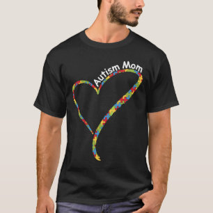 Camiseta Autismo Mamá Autismo Conciencia Rompecabezas Coraz