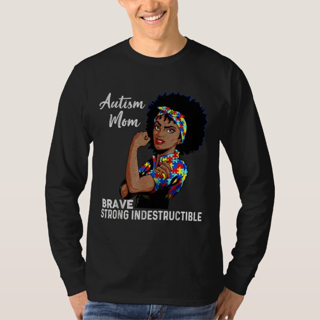 Camiseta Autismo Mamá Autismo Indestructible Concienciación (Anverso)
