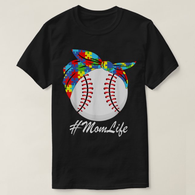 Camiseta Autismo Mamá Béisbol Desordenado Autismo Concienci (Diseño del anverso)
