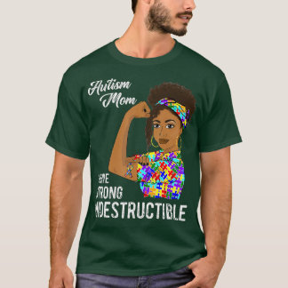 Camiseta Autismo Mamá Cinta de rompecabezas Autista Indestr