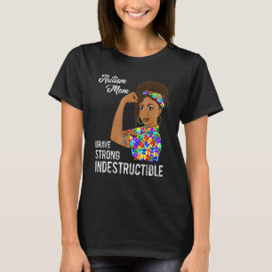 Camiseta Autismo Mamá Cinta De Rompecabezas Autista Indestr