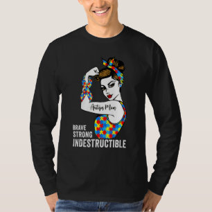 Camiseta Autismo Mamá Cinta De Rompecabezas Autista Indestr