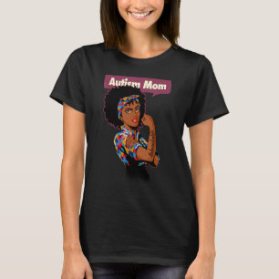 Camiseta Autismo Mamá Concienciar a madre afro mujer negra 