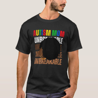 Camiseta Autismo mamá inquebrantable afro desordenado autis