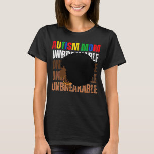 Camiseta Autismo mamá inquebrantable afro desordenado autis