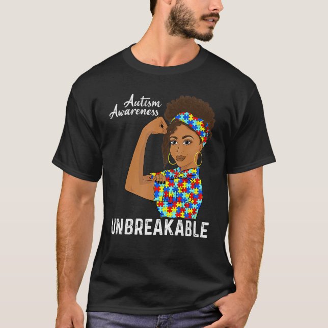 Camiseta Autismo Mamá inquebrantable campeona del autismo d (Anverso)