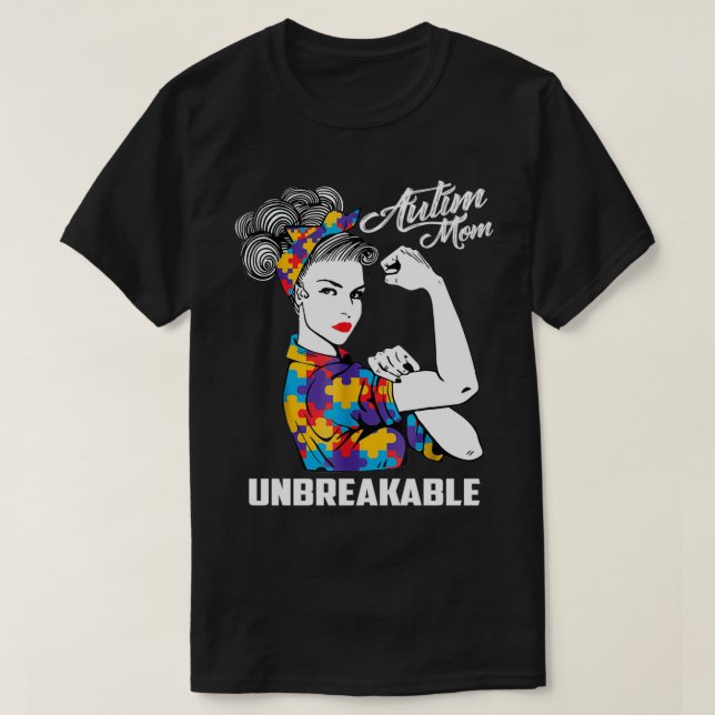 Camiseta Autismo Mamá inquebrantable regalo de conciencia s (Diseño del anverso)