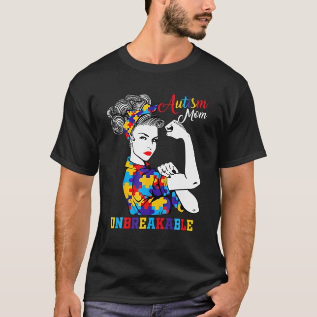 Camiseta Autismo Mamá inquebrantable regalo de conciencia s (Anverso)