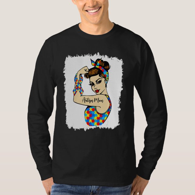 Camiseta Autismo Mamá Inquebrantable Rosie The Riveter Fuer (Anverso)
