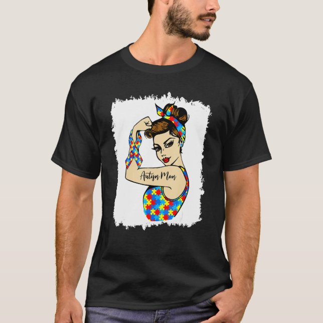 Camiseta Autismo Mamá Inquebrantable Rosie The Riveter Fuer (Anverso)