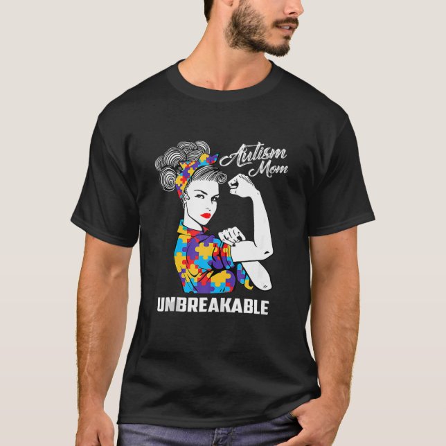 Camiseta Autismo Mamá inquebrantables regalos de conciencia (Anverso)