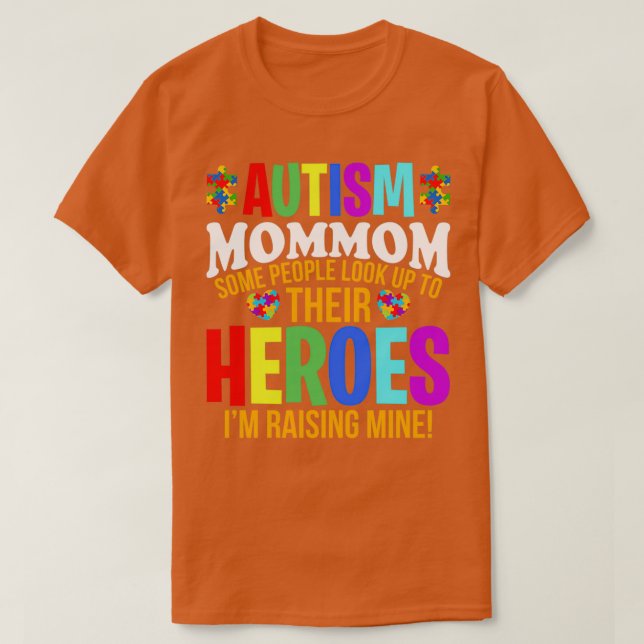 Camiseta Autismo Mamá La Gente Busca A Sus Héroes Autismo S (Diseño del anverso)