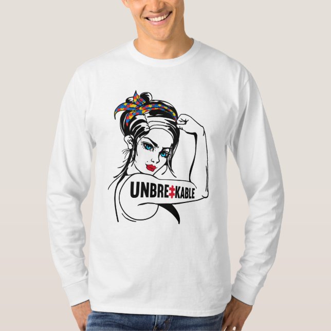 Camiseta Autismo Mamá Mamá Mamá Mamá Inquebrable Rosie The  (Anverso)