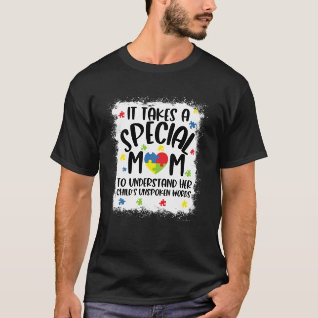 Camiseta Autismo Mamá Mujeres Autismo Corazón de Pieza Abri (Anverso)