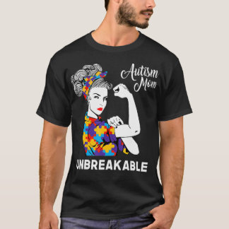 Camiseta Autismo Mamá Mundo Inquebrantable Conciencia sobre