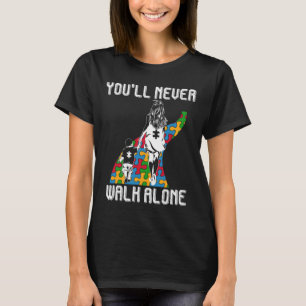 Camiseta Autismo Mamá, nunca caminarás sola para apoyar las