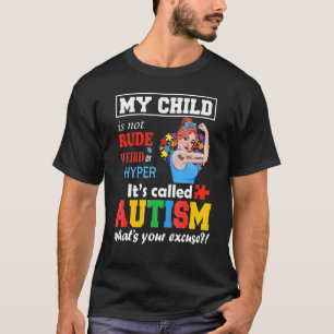 Camiseta Autismo Mamá Personalizado Mi Hijo No Es Grosero E