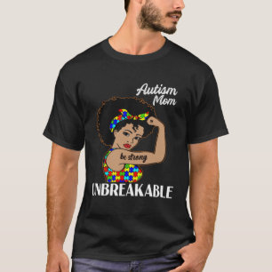 Camiseta Autismo Mamá Pieza De Rompecabezas Irrompible Afro