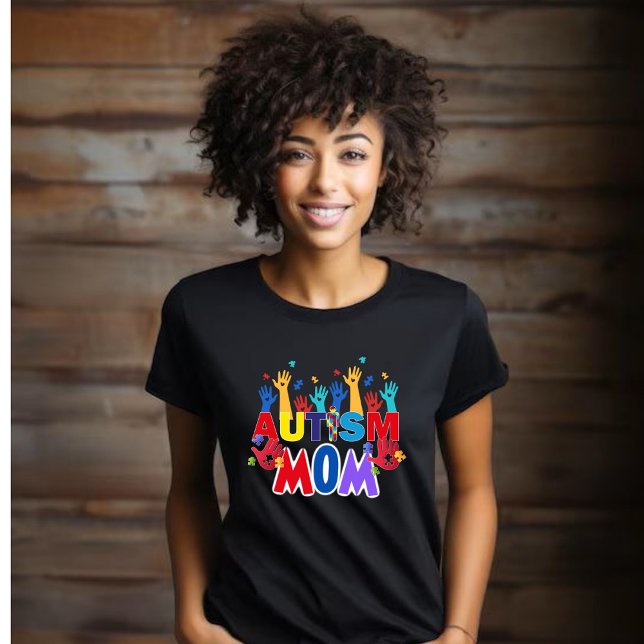 Camiseta Autismo Mamá - Rompecabezas manos (Subido por el creador)