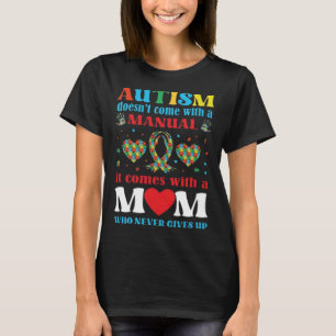 Camiseta Autismo Mamá Sin Corazón Gráfico Manual