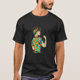 Camiseta Autismo Mamá Tattoo Rompecabezas del Corazón Patró