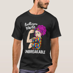 Camiseta Autismo Mamá Un Autismo Inquebrantable Rompe El Am