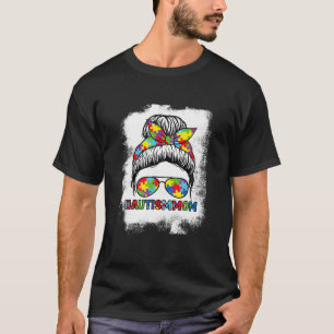 Camiseta Autismo Mamá Vida Desordenada Mujer De Un Rompe Pi